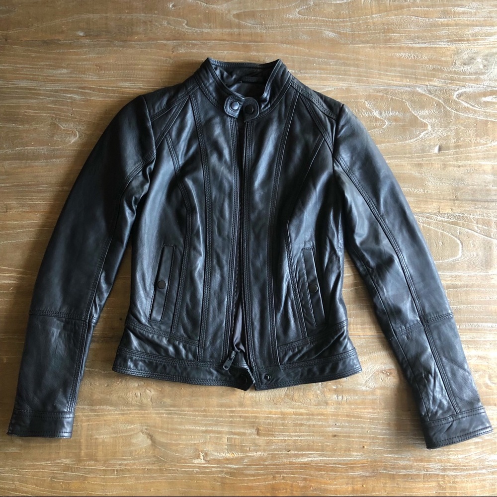 Marc New York Women’s Black Leather Jacket Size XS
